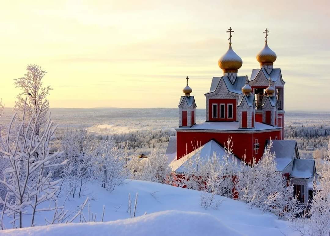 церкви и храмы зимой