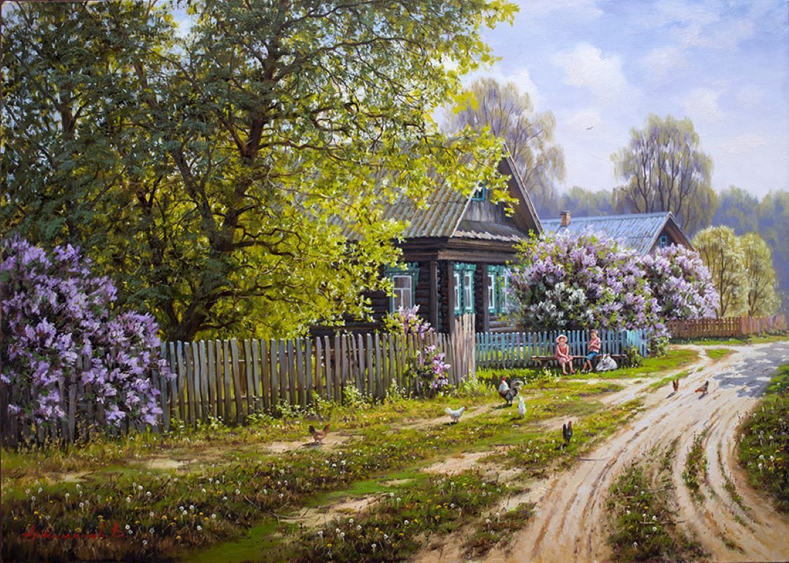 Валерий Артамонов художник картины деревня